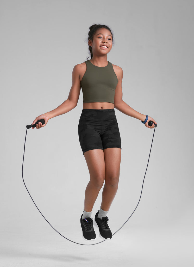 CRZ YOGA girl's Active Sports Butterluxe Racerback Tank Top Cambric Blue