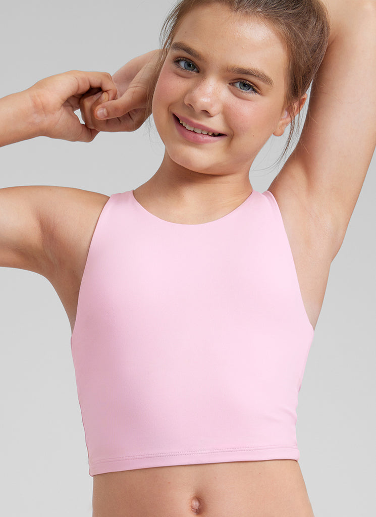 CRZ YOGA girl's Active Sports Butterluxe Racerback Tank Top Light Army Green