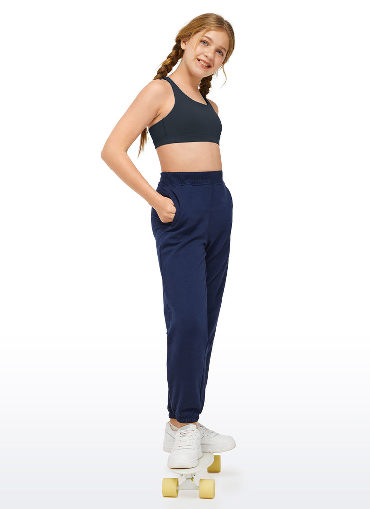 CRZ YOGA Girl's Active Sports Butterluxe Teens Strappy Bra Neon Orange