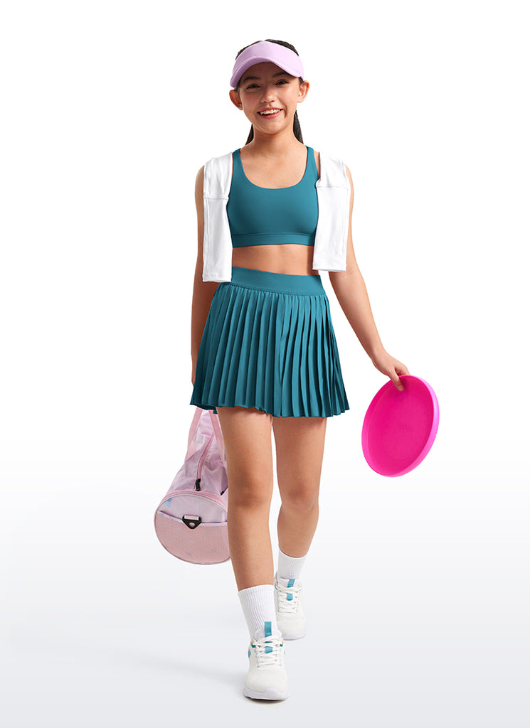 CRZ YOGA Girl's Active Sports Butterluxe Teens Strappy Bra True Navy