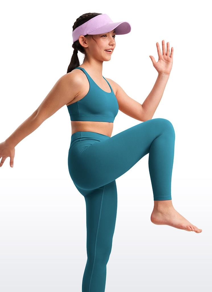 CRZ YOGA Girl's Active Sports Butterluxe Teens Strappy Bra True Navy