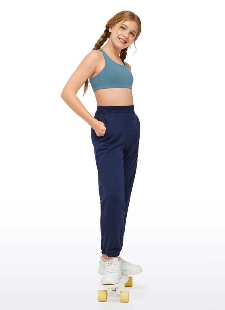 CRZ YOGA Girl's Active Sports Butterluxe Teens Strappy Bra White