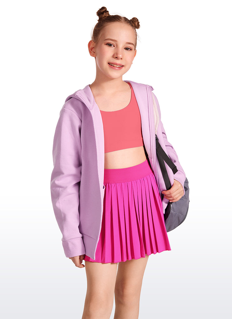 CRZ YOGA Girl's Active Sports Butterluxe Teens Strappy Bra Hibiscus Purple