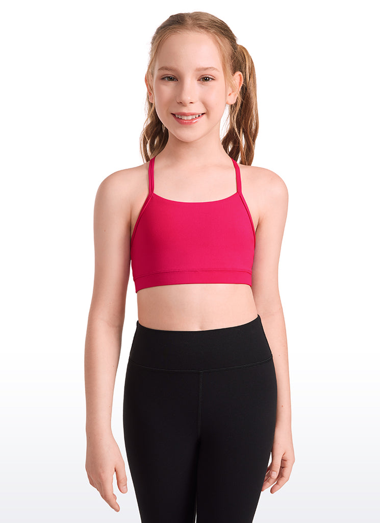 CRZ YOGA Girl's Active Sports Y-Back Bra Butterluxe Teens Tops Raspberry Sorbet