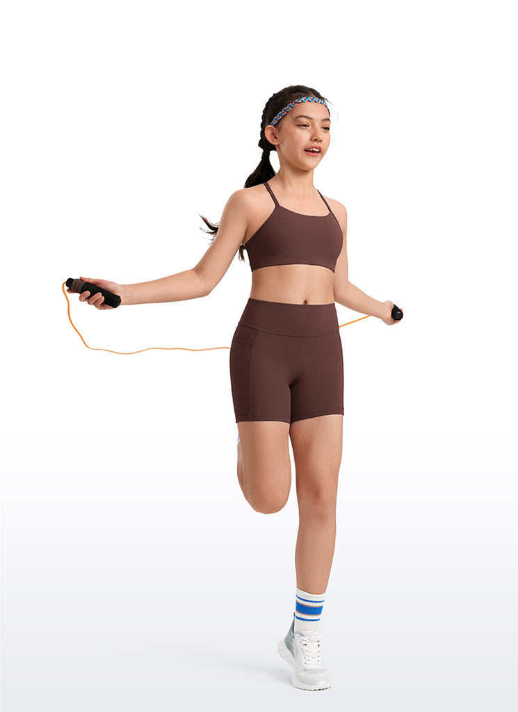 CRZ YOGA Girl's Active Sports Y-Back Bra Butterluxe Teens Tops Pink Peony