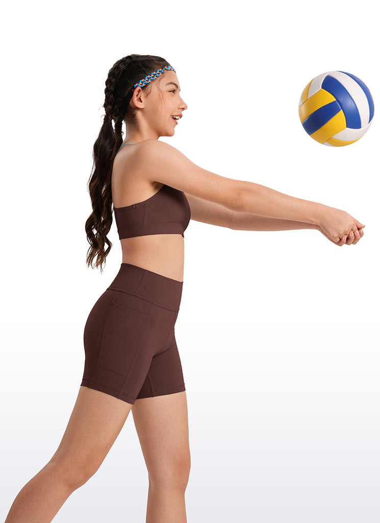 CRZ YOGA Girl's Active Sports Y-Back Bra Butterluxe Teens Tops True Navy