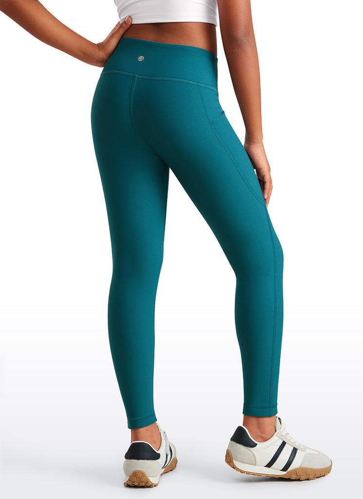 CRZ YOGA Girl's High Rise Thermal Fleece Lined Soft Pocket Leggings Viva Magenta