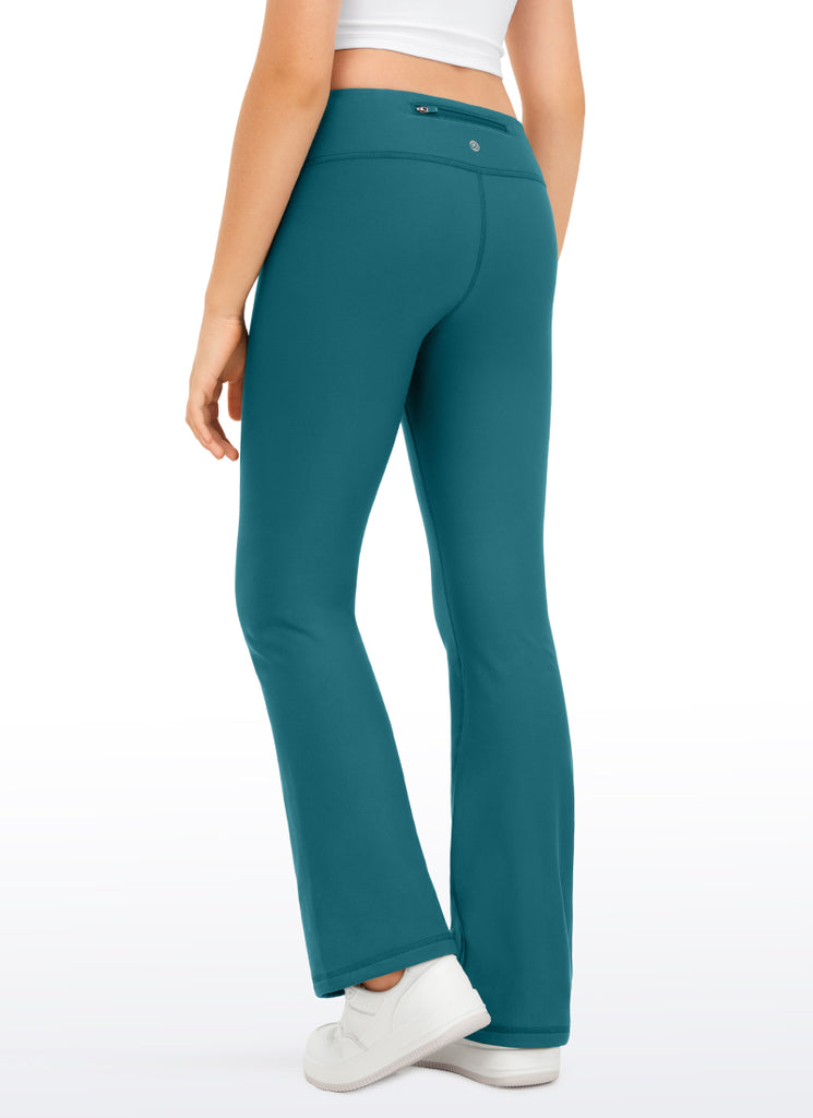 CRZ YOGA Girl's High Rise Thermal Fleece Lined Soft Flare Leggings Viva Magenta