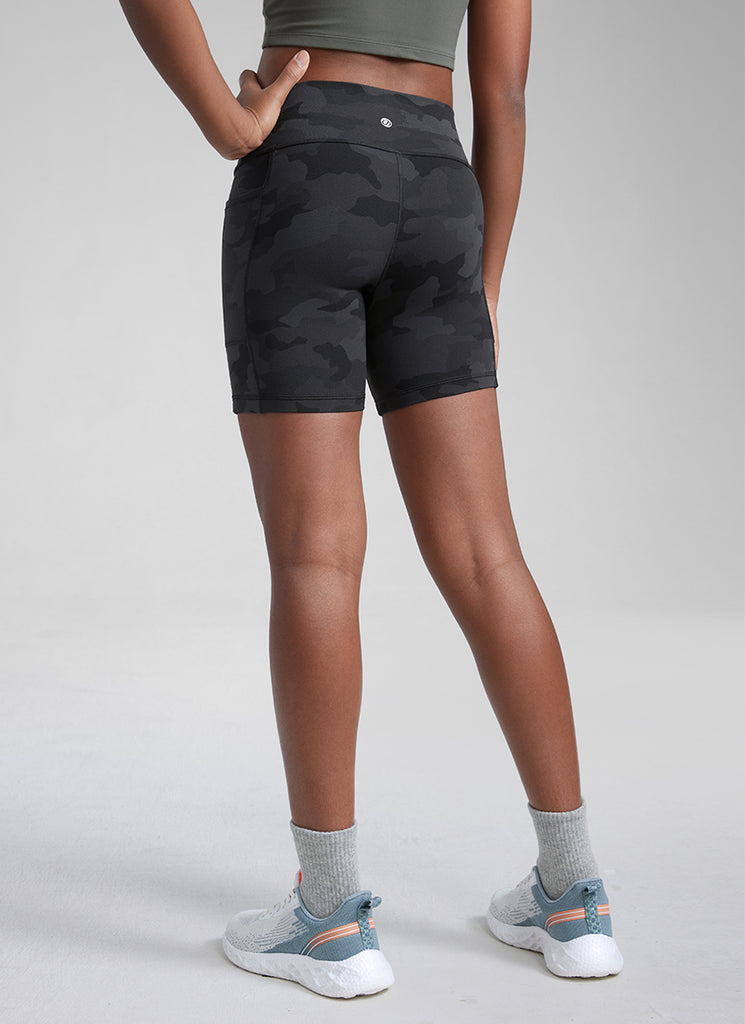 CRZ YOGA Girl's Active Sports Yoga Lounge Butterluxe Yoga Biker Shorts French Navy