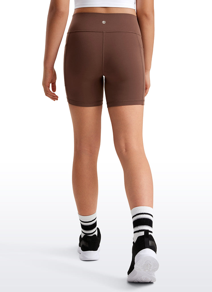 CRZ YOGA Girl's Active Sports Yoga Lounge Butterluxe Yoga Biker Shorts Deep Red