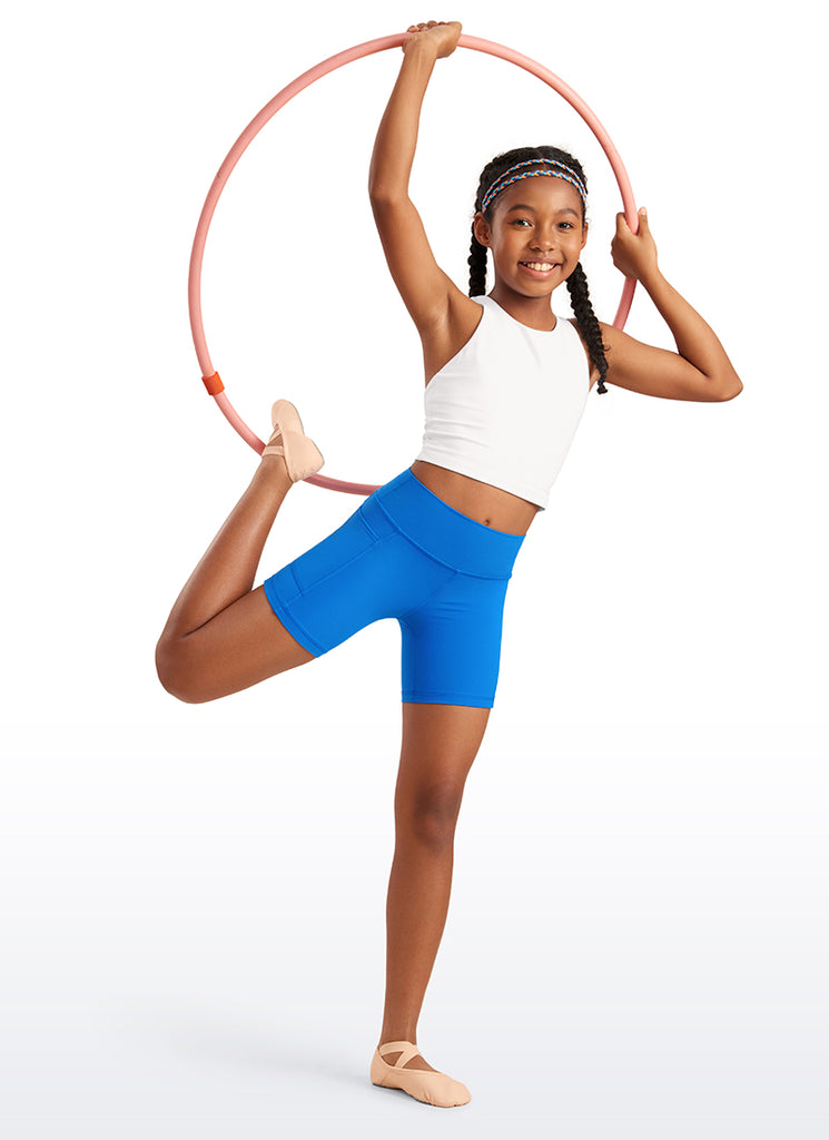 CRZ YOGA Girl's Active Sports Yoga Lounge Butterluxe Yoga Biker Shorts Dark Grey Camouflage 2