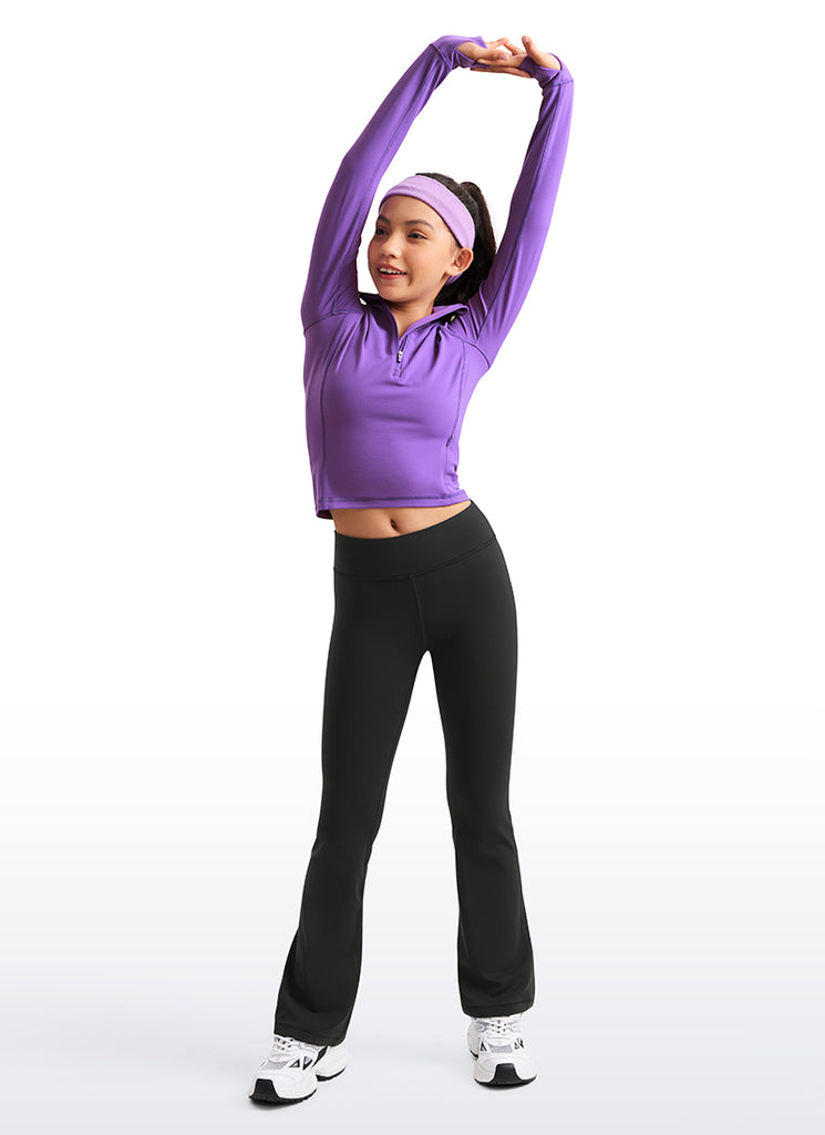 CRZ YOGA Girl's Active Sports Yoga Lounge Butterluxe Flare Leggings Black