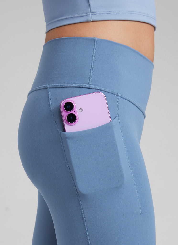 CRZ YOGA Girls' Casual Flare Leggings with Pockets Bootcut Pants Black