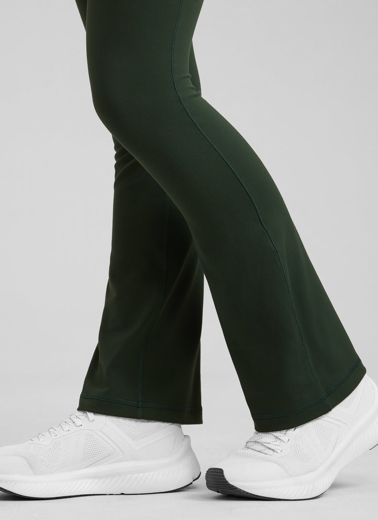 CRZ YOGA Girls' Casual Flare Leggings with Pockets Bootcut Pants Oasis Blue