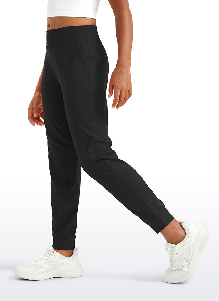 CRZ YOGA Butterlift Girls Joggers with Pockets Running Pants Black