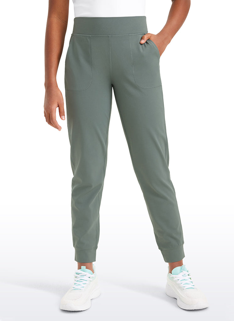 CRZ YOGA Butterlift Girls Joggers with Pockets Running Pants Twilight Blue