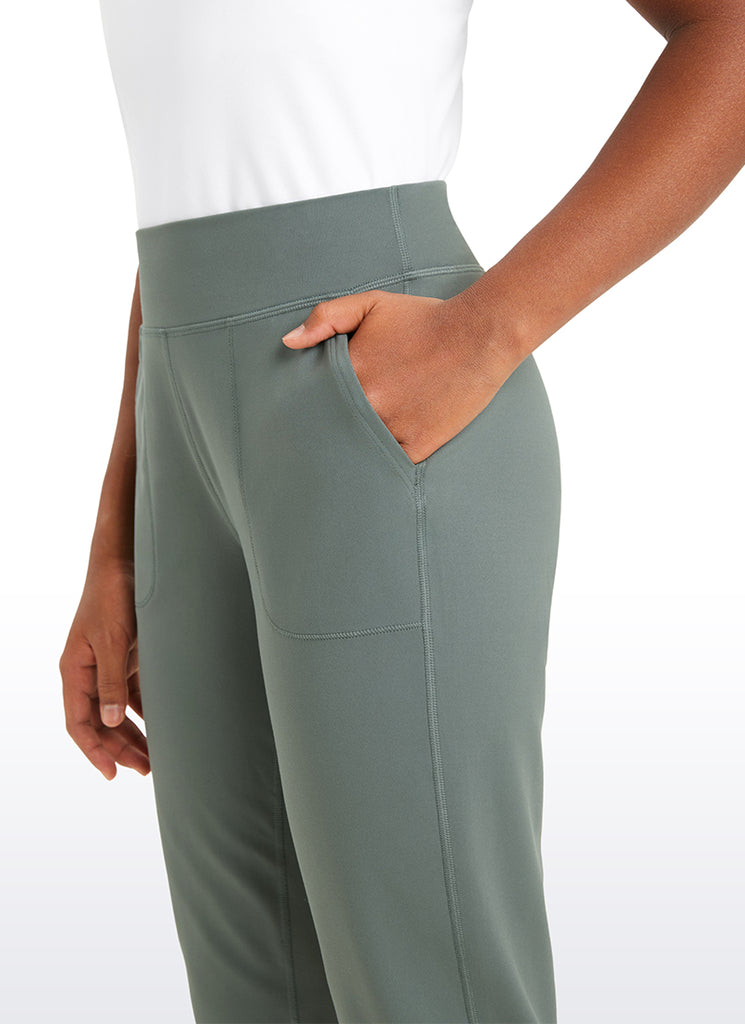 CRZ YOGA Butterlift Girls Joggers with Pockets Running Pants Grey Sage