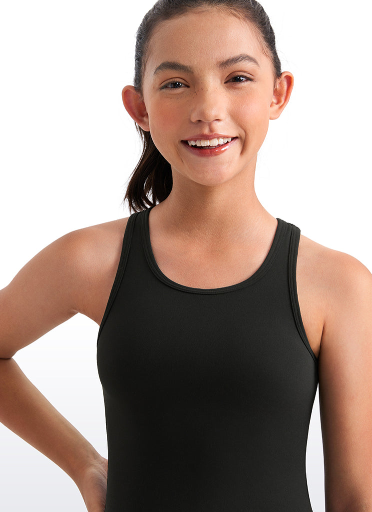 CRZ YOGA girl's Active Butterluxe Tight Fit Tank Tops Racerback Black