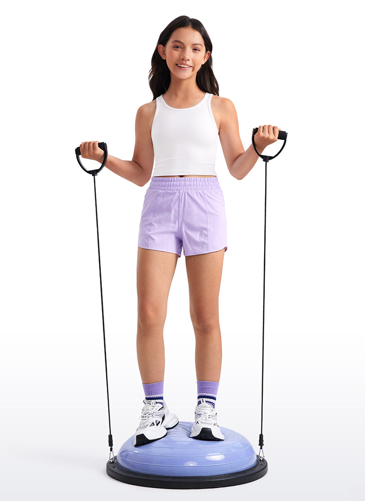 CRZ YOGA girl's Active Butterluxe Tight Fit Tank Tops Racerback White