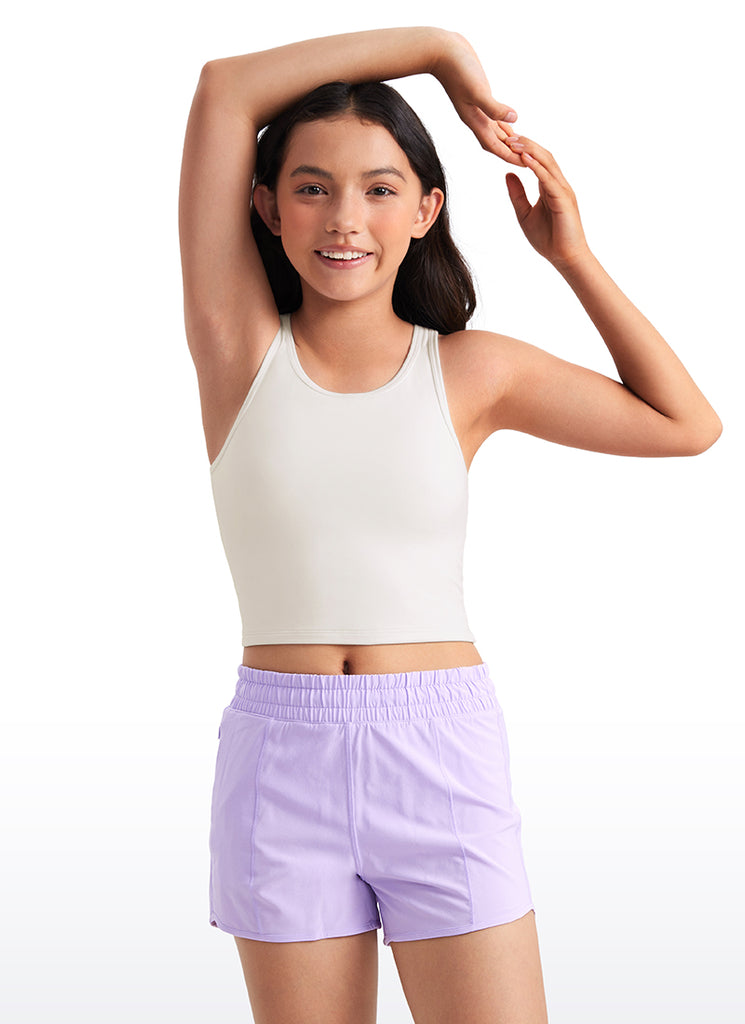 CRZ YOGA girl's Active Butterluxe Tight Fit Tank Tops Racerback Spectral Blue