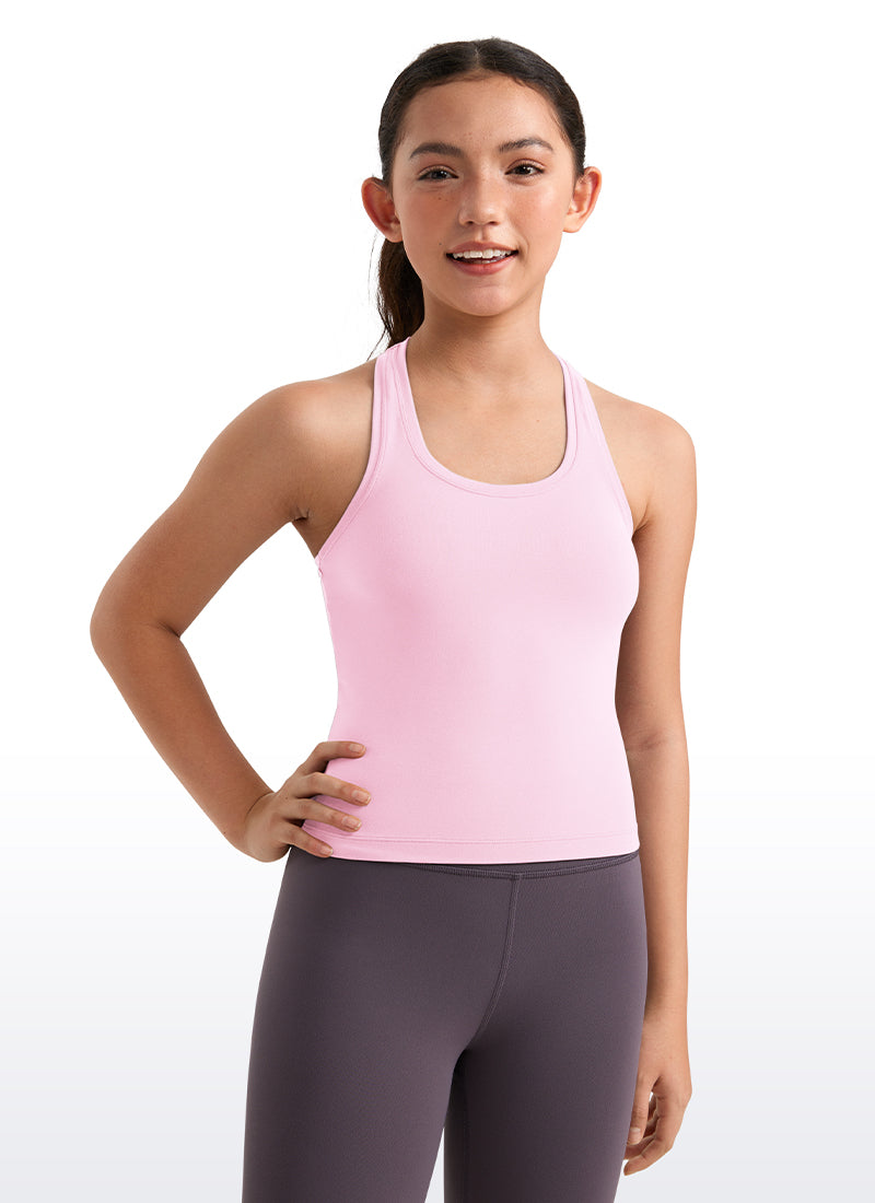 Butterluxe Girls Waist-Length Crewneck Tank Racerback