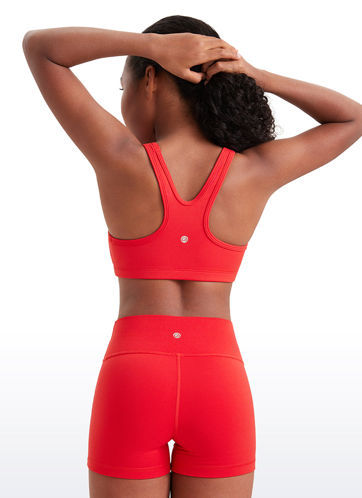 CRZ YOGA  Girl’s Butterluxe Scoop Neck Racerback Yoga Bra Sparkle Blue