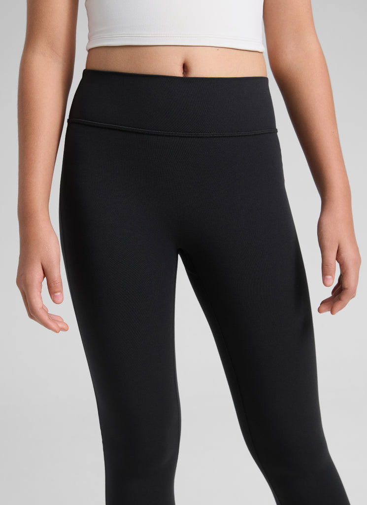 CRZ YOGA Girl's Butterlift Yoga Casual High Rise No Front Seam Legging Black