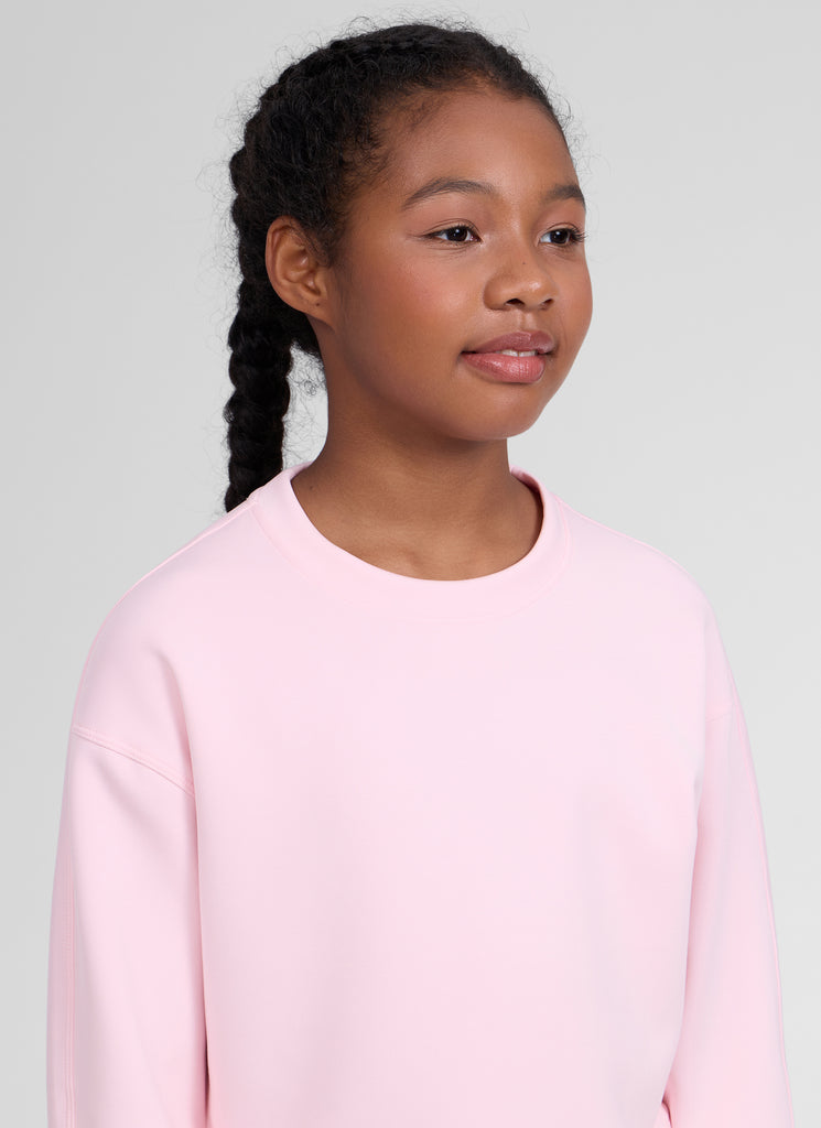 CRZ YOGA Girl's SoftAura Casual Relaxed Fit Workout Sweatshirt Strawberry Pink