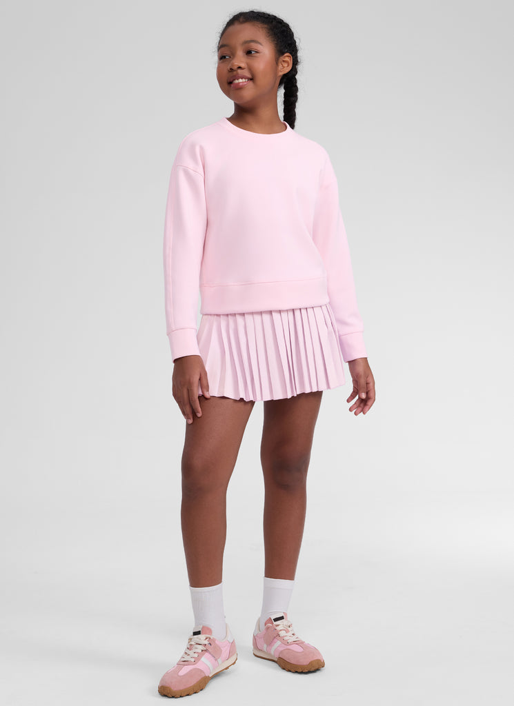 CRZ YOGA Girl's SoftAura Casual Relaxed Fit Workout Sweatshirt Strawberry Pink