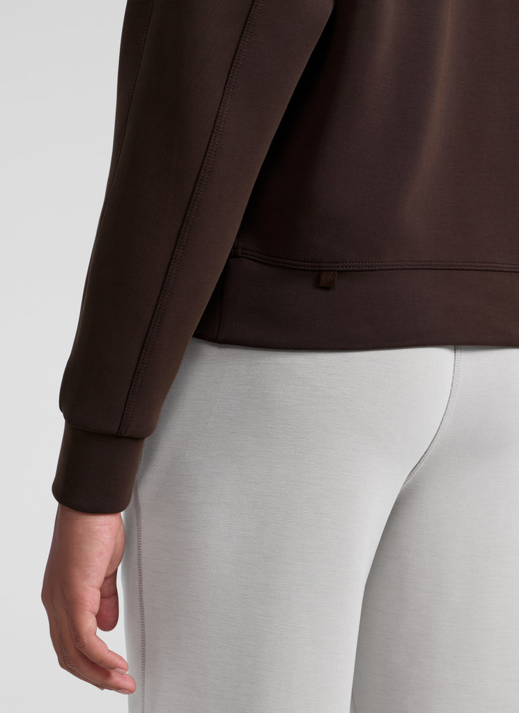 CRZ YOGA Girl's SoftAura Casual Relaxed Fit Workout Sweatshirt Hot Fudge Brown