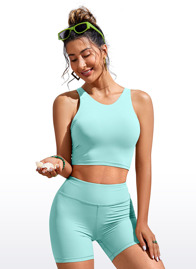 CRZ YOGA Women's Swimwear Tops Sunshine Bikini Top Racerback Moss Green