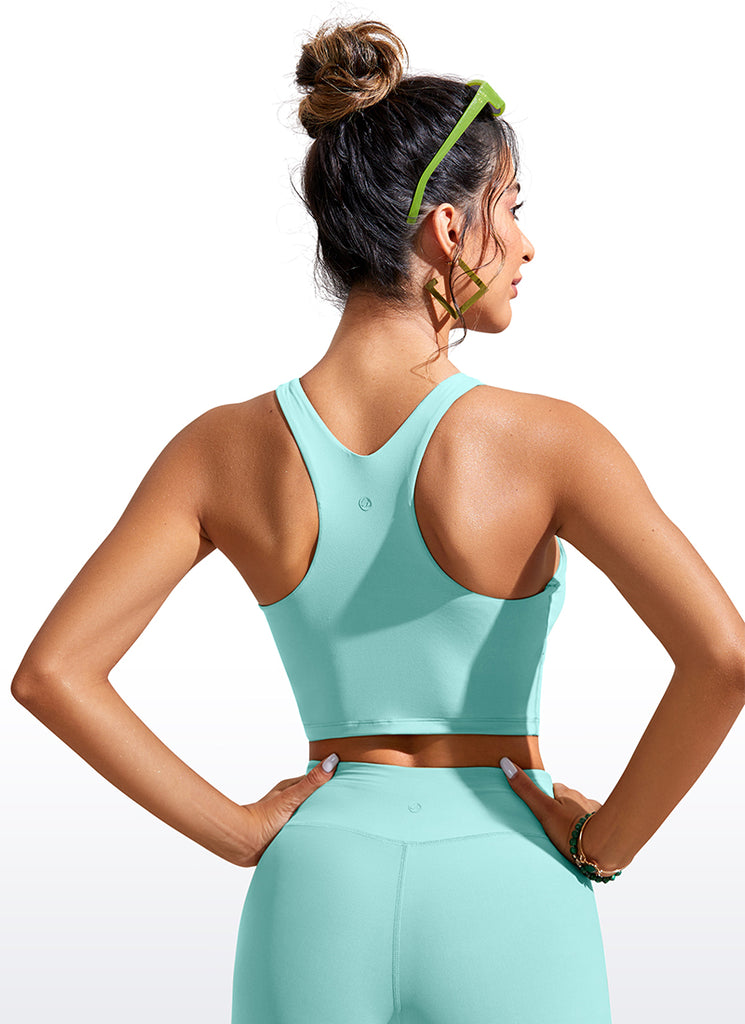 CRZ YOGA Women's Swimwear Tops Sunshine Bikini Top Racerback Hydra Blue
