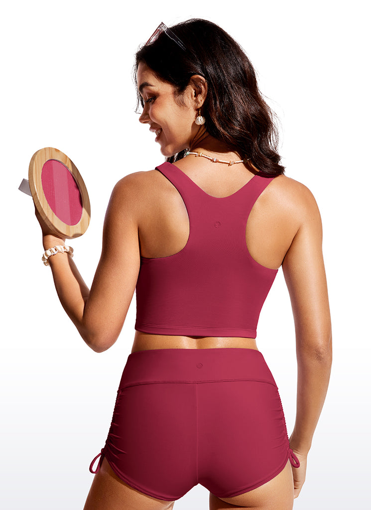 CRZ YOGA Women's Swimwear Tops Sunshine Bikini Top Racerback Blue Violet