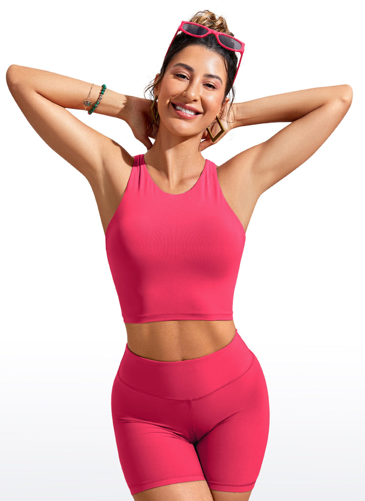 CRZ YOGA Women's Swimwear Tops Sunshine Bikini Top Racerback Jungle Camouflage Gray