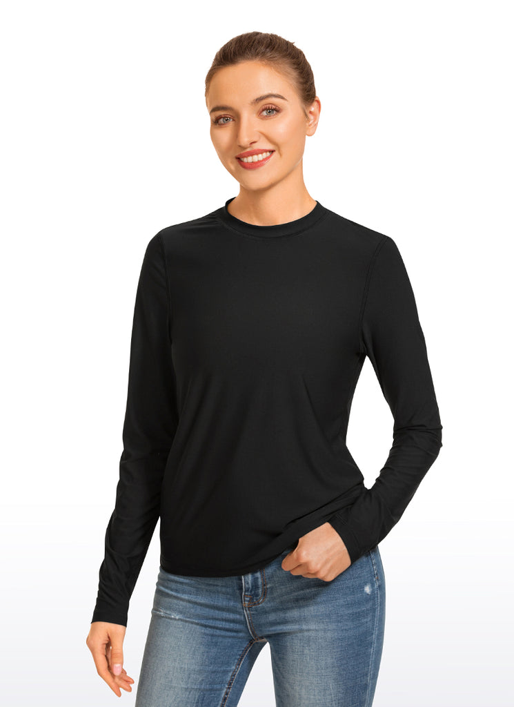 CRZ YOGA Women's Swimwear UPF 50+ Rash Guard Long Sleeve Blue Violet