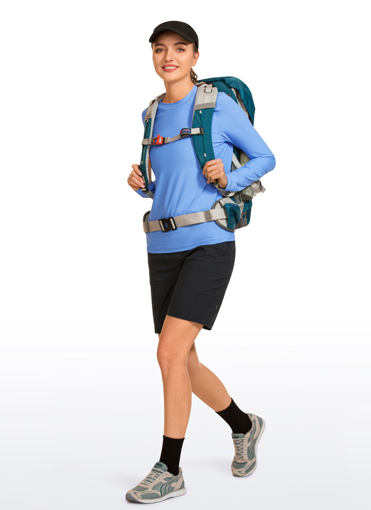 CRZ YOGA Women's Swimwear UPF 50+ Rash Guard Long Sleeve Blue Violet