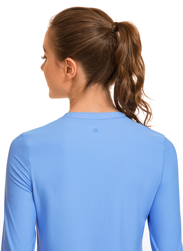CRZ YOGA Women's Swimwear UPF 50+ Rash Guard Long Sleeve Blue Violet