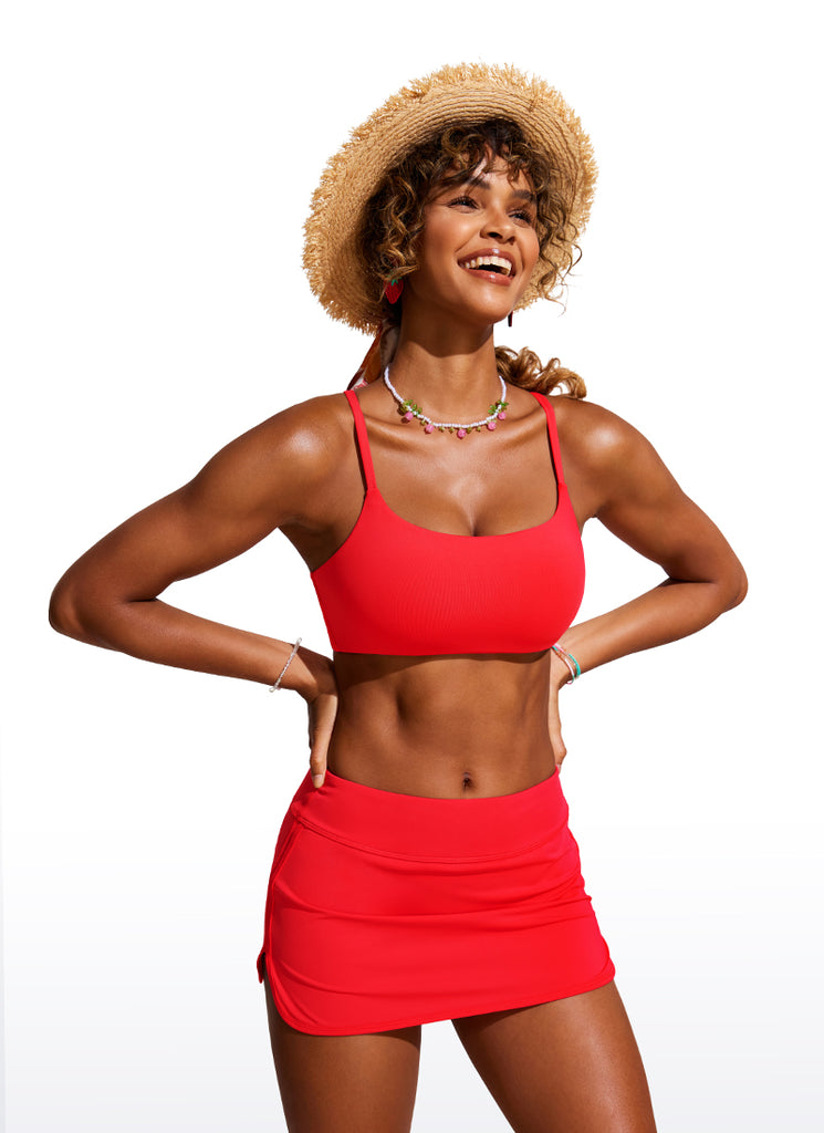 CRZ YOGA Women's Swimwear Tops Bikini Top Adjustable Strap White