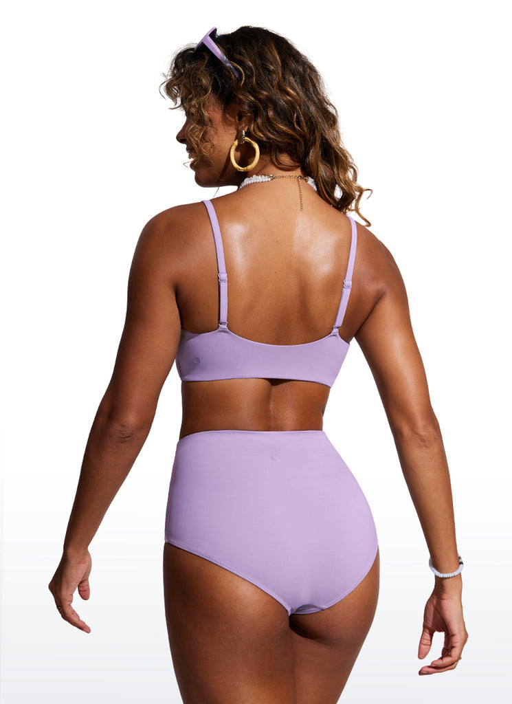 CRZ YOGA Women's Swimwear Tops Bikini Top Adjustable Strap Light grayish blue