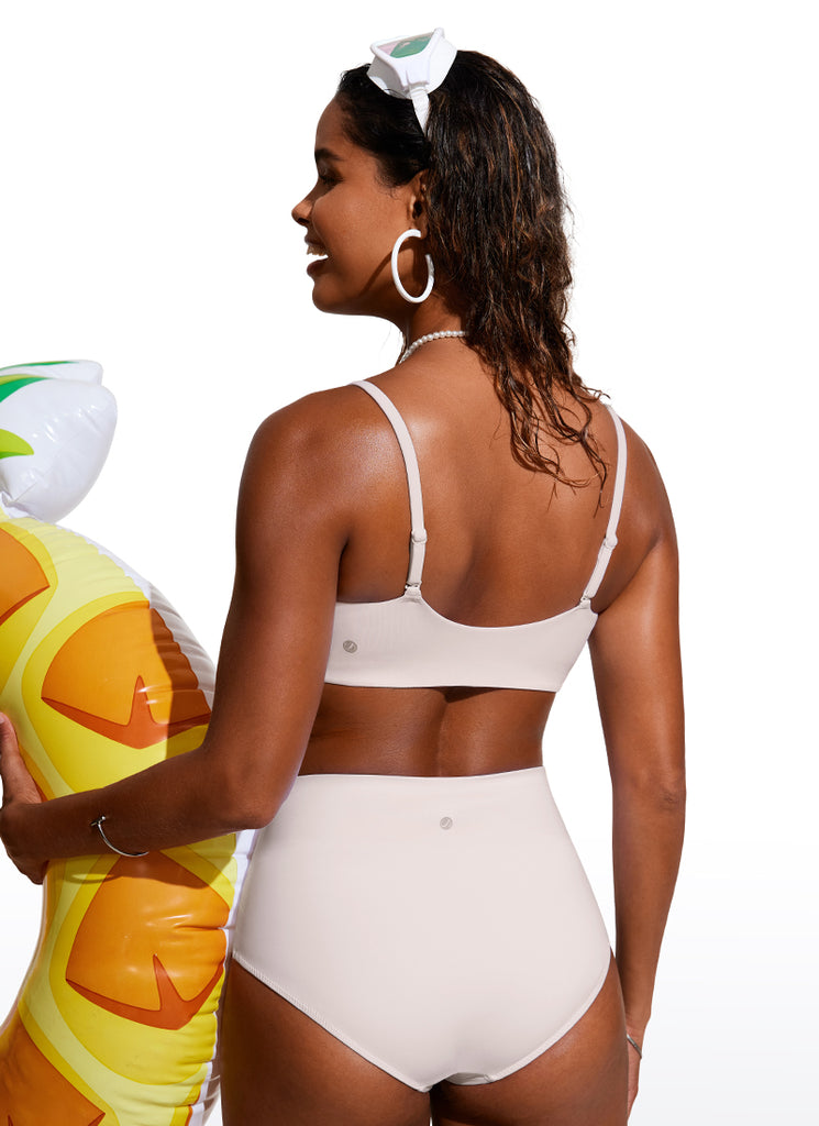 CRZ YOGA Women's Swimwear Tops Bikini Top Adjustable Strap Hibiscus Purple