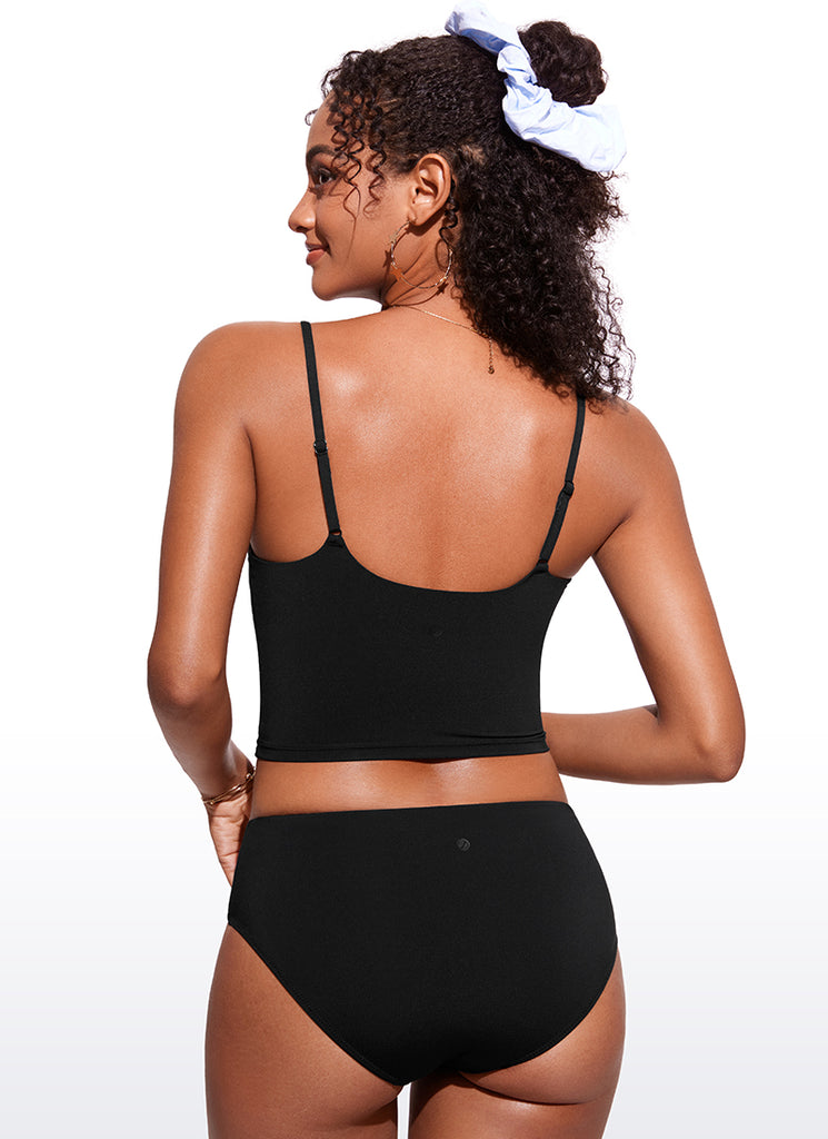 CRZ YOGA Women's Sunshine Bikini Tops U Back Longline Adjustable Straps Fuchsia