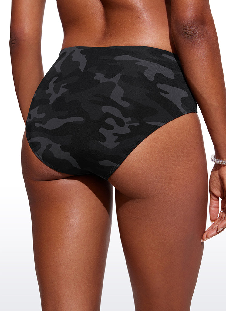 CRZ YOGA Women's Swimwear Bottoms Sunshine Bikini Bottoms Mid Rise Light grayish blue