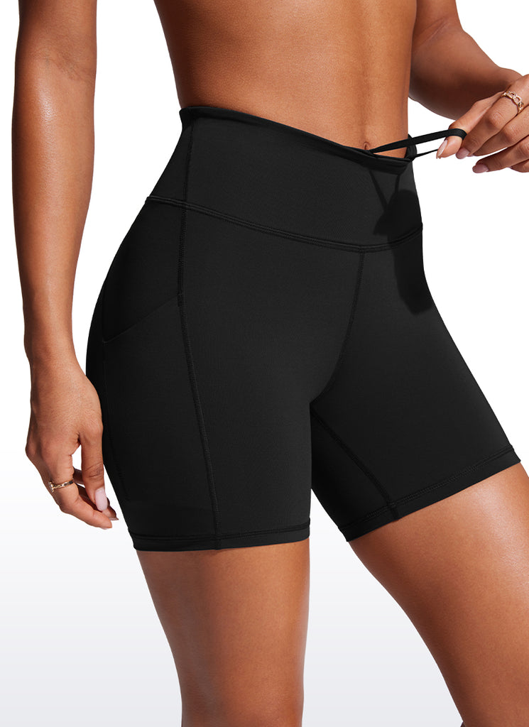 CRZ YOGA Women's Swim Board Shorts High Waisted Bathing Bottoms Black