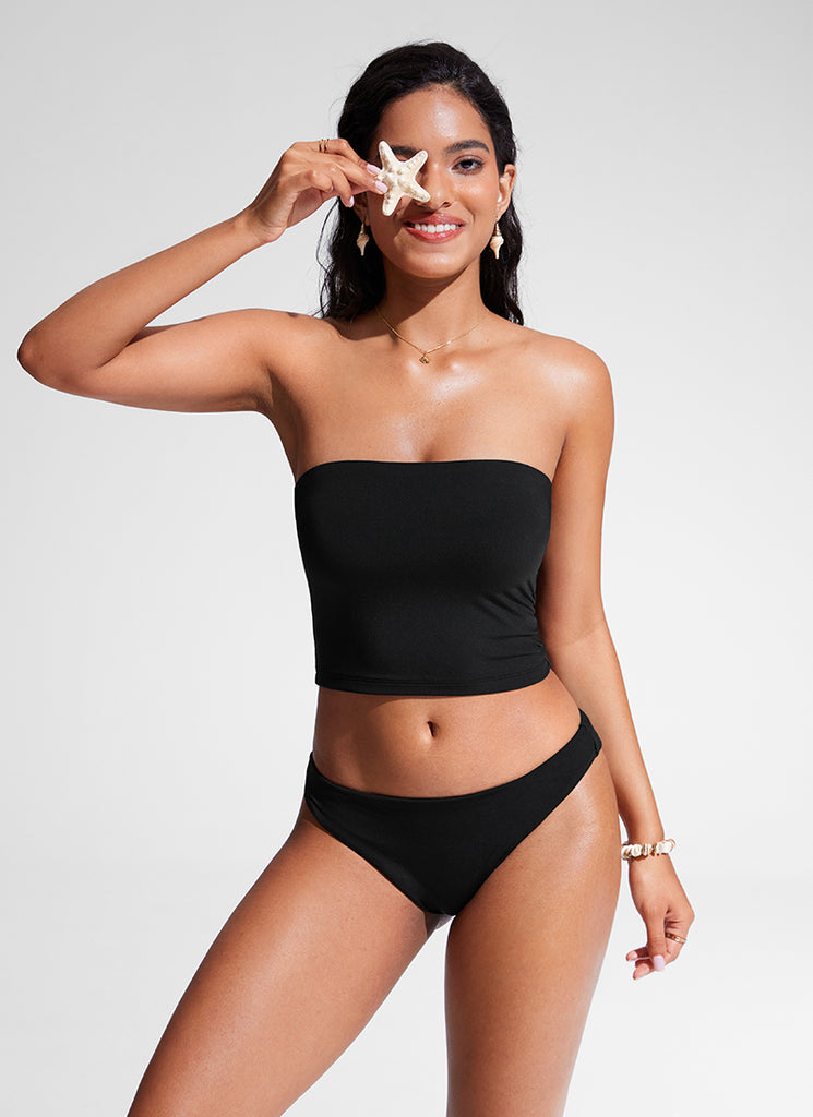 CRZ YOGA Womens Bandeau Bikini Tops Strapless Swimsuit Insignia Blue