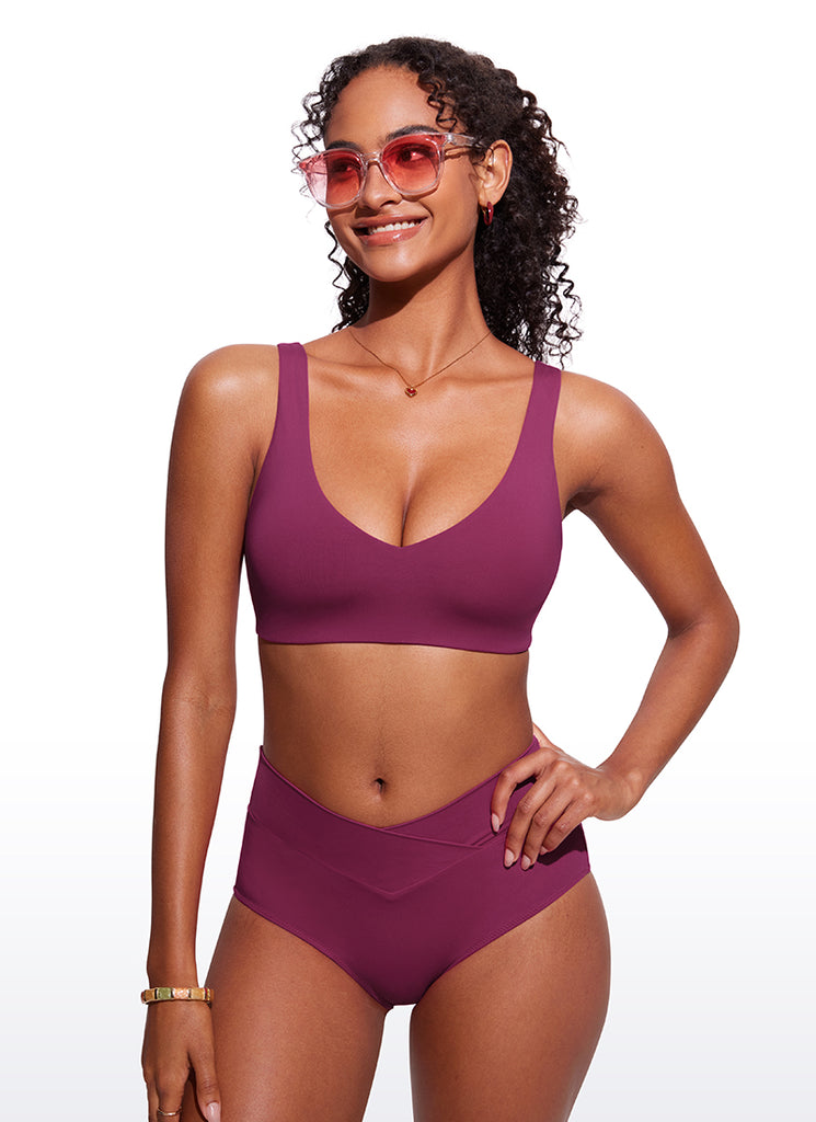 CRZ YOGA V Neck Bikini Padded Tops Swimsuit Insignia Blue