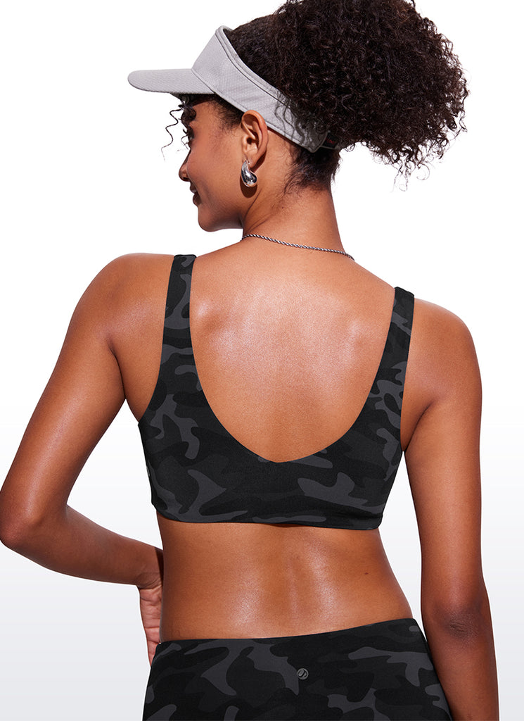 CRZ YOGA V Neck Bikini Padded Tops Swimsuit Fuchsia