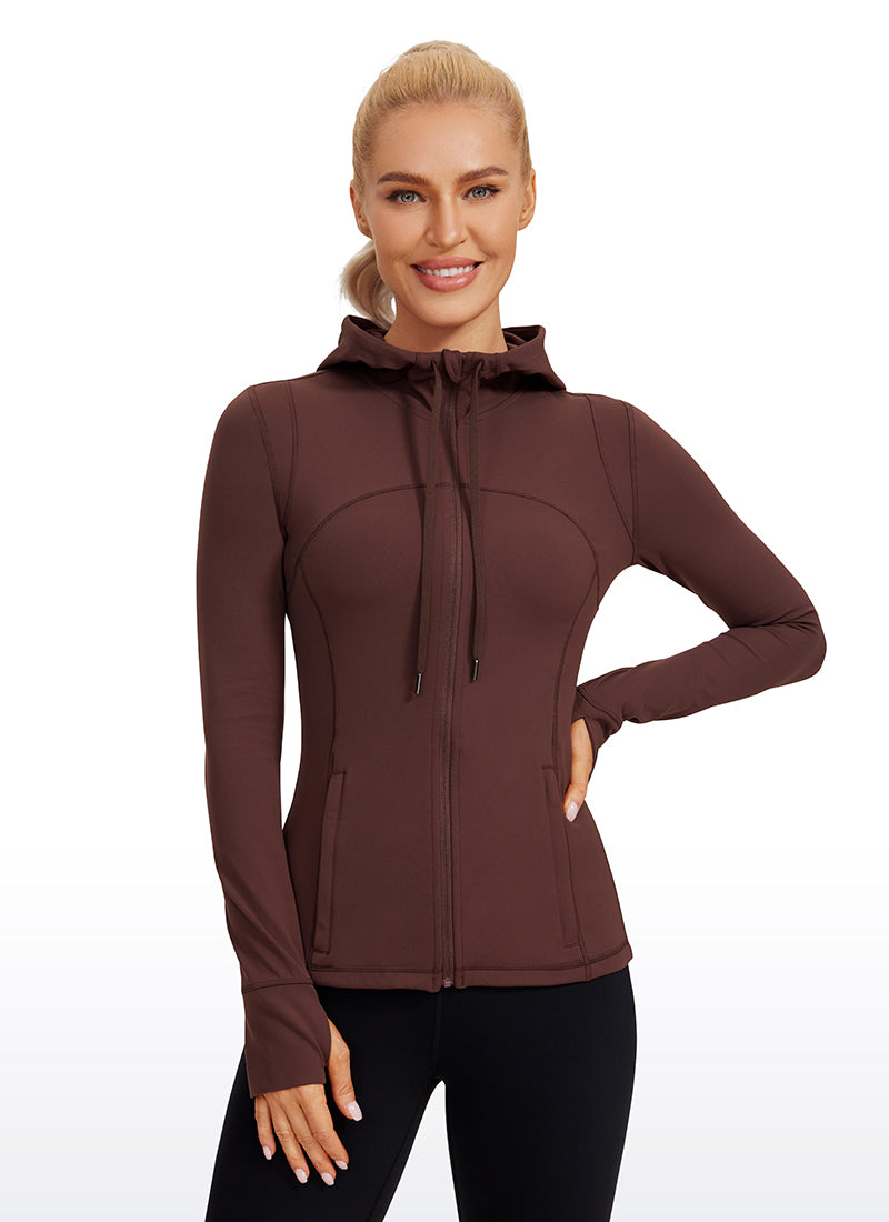 Butterluxe Full Zip Pocketed Hoodies Thumb Holes