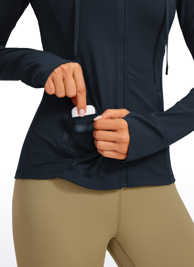 Butterluxe Full Zip Pocketed Hoodies Thumb Holes