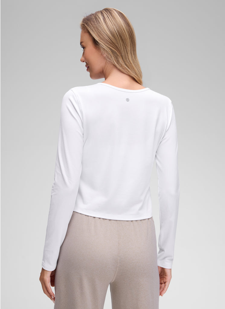 CRZ YOGA Women's Cloud Jersey Casual Button Down Waist Length Cardigan Black