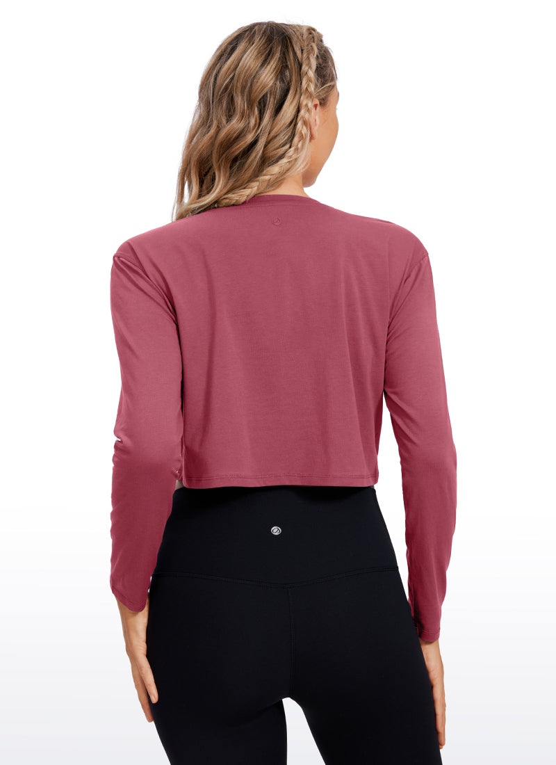 Pima Cotton Workout Cropped Long Sleeve